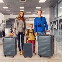 Kelioninis Costway 3 dalių kietų lagaminų rinkinys su TSA užraktu, aliuminio rankena, pilkas