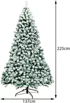 Costway Kalėdinė eglutė su sniegu 225 cm su LED apšvietimu
