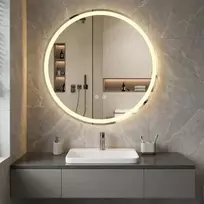 Costway 70 cm apvalus LED vonios veidrodis sidabrinis