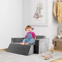 Costway 8 dalių vaikų modulinis žaidimų sofa pilka