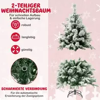Costway 136cm Dirbtinė Eglutė su Sniegu ir 150 LED