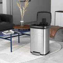 Costway 13.2 gal. žingsninis šiukšliadėžė su minkštu dangčiu ir dezodoranto skyriumi