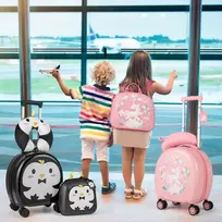 Kelioninis Costway Vaikiškas lagaminų rinkinys 14" lagaminas, juodas