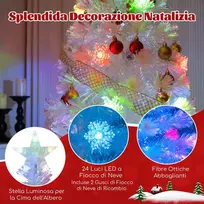 Costway 150cm optinio pluošto Kalėdų eglutė su LED