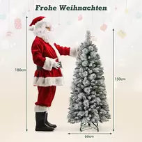 Costway 150 cm Žalia LED Kalėdinė Eglutė Su Pūku