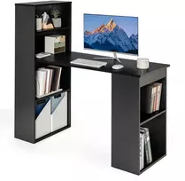 Costway Modernus 3-in-1 kompiuterio stalas komplektas, juodas spalvos