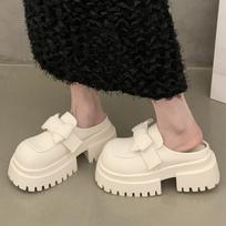 Fashion Platform Women Mules Shoes Flats Fashion Slippers Casual Cozy Dress Woman Sandals 2025 Classic Slides Slingback Sandalias Mujer 35 smėlis