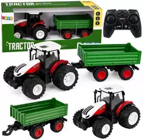 Lean Toys Traktorius 1:24 su priekaba