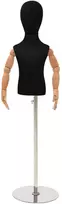 Reguliuojamas 120-157 cm manekenas su baze Uniseksas PP Juoda