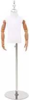 Reguliuojamas 120-157 cm manekenas su baze Uniseksas PP Balta