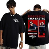 Rapper Ryan Castro Album Tour 2025 Cover Men's T-Shirt, Harajuku Hip Hop Street T-Shirt Cotton Casual Loose Short Sleeves S