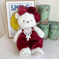 Couple Angel Bear Plush Teddy Bear Doll Wedding Dress Bear Doll Wedding Doll Throwing Wedding Press Doll 30cm