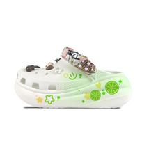 Crocs Crush Clog EVA Lime Decorative Buckle Hand Painted Graffiti Casual Fashion Versatile Hole Shoes Unisex White 43-44 balta