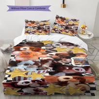 Gremlins Pattern Bedding,Quilt Set Quilt Cover Pillowcase Home Birthday Gift (1 * duvet cover + 2 * pillowcase, without core) 135x200cm gray