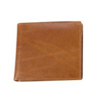 RFID Blocking Men Wallet Vintage Faux Leather Bi-fold Wallet with ID Window Coin Pocket Portable Folding Anti-Theft Credit Card Holder ruda