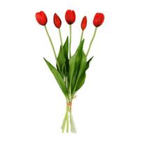 5 Head Artificial Tulip Bouquet 15.7  Long Stem Faux Tulip Flower Lifelike Real Touch Fake Tulips for Spring Floral Arrangement C