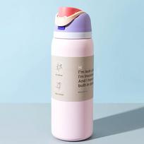 Stainless Steel Thermal Mug Portable Sports Water Bottle Thermos Vacuum Flasks & Thermoses Water Bottle 24oz rožinė