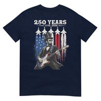 America 250th Lincoln Play Guitar Jets 1776 2026 Anniversary Tshirt S