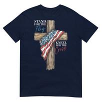 Stand For The Flag Kneel For The Cross Patriotic Faith TShirt S