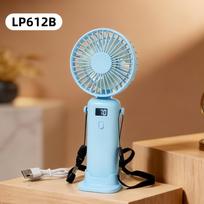 Simple Handheld Mini Portable Fan for Desktop with Hanging Strap for Outdoor Use and Neck Attachment, USB Charging Fan Digital display