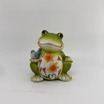 Outdoor Frog-shape Sculpture Solar LED Warm White Garden Light Resin Water-Resistant Courtyard Home Landscaping Decor 5-499Mah&1 žalia