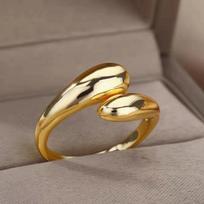 A Single Women'S Ring, A Simple Waterdrop-Shaped Open Ring, Suitable For Everyday Wear And Vacation Wear