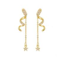 Synthetic Zirconia Drop Earrings Sweet Crystal Dangle Earrings Star Tassel Earrings  Women's auksas