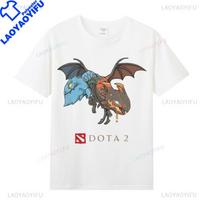 Dota 2 Unisex Tshirt Camiseta New Style Short Sleeve Vintage Polyester Material Cheap Tee Camisa Game Clothes S