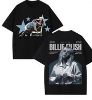 Singer Billie Eilish Wildflower Printed TShirt Unisex And Unisex Summer Cotton Clothing Casual Fashion Round Neck Short Sleeved Top S