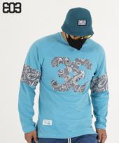 303 Peoples Lts22014 Paisley Logo T-Shirt Blue M