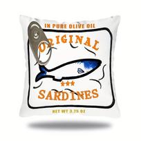 VIKAMA Whimsical Sardine Tin Cushion Cover Soft and Skin-Friendly Living Room Sofa Cushion Cover Bedroom & Holiday Home Decor 30x30cm red