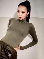 Top Girl Bust Outline Bodysuit_T226Bs304 Camel/M-L