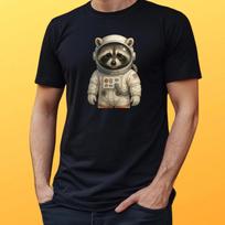 T-Shirt Herren Waschbär Astronaut Motiv Baumwolle Größe S bis 5XL XXL
