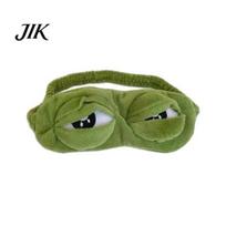 Relaxing Nap Blindfold Funny Sad Frog Eye Mask Soft Plush Light-Blocking Elastic Strap Breathable Sleep for Travel Office Home Novelty Gift 1pc