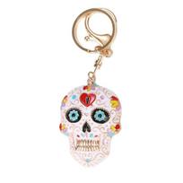Mandala Skull Keychains Goth Style Skull Key Chain Pedant Bag Charm Pendant Skeleton Keyring  Car balta