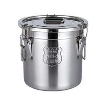 304 Stainless Steel Milk Storage Bucket with Seal Lid Flour Storage Box Soup Bucket  Cereal 6 L-304 SUS
