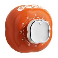 Persimmon Shape Mechanical Kitchen Timer with Magnetic Back Cute Cooking Reminder for Baking Boiling 60-Minute Countdown Loud Ringing Timer for Home oranžinė