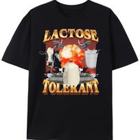 Lactose Tolerant Funny Meme TShirt Cow Milk Explosion Graphic Tee For Unisex Unisex Retro Hip Hop Style XL