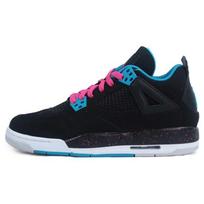 Air Jordan 4 Retro Black Vivid Pink Gs 487724-019 38.5 juoda