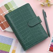 Binder A6 Notebook Crocodile Pattern Notepad Cover Binder Cover Loose-Leaf Cover Notebook Cover žalia
