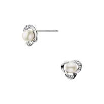 Vendome Aoyama Platinum Akoya Pearl Diamond Christine Earrings APVA2450 PA [Official]