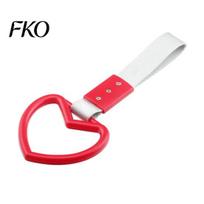 One-click Car Handle Installation Heart Shape Straps, Glow in Dark Anti Static Warning Vehicle Interior Accessory Ring for Rear Bumper, Bus