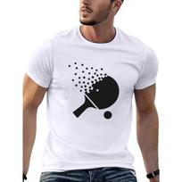 European sizes Men'S Table Tennis Pattern T-Shirt- Breathable Moisture-Wicking Short Sleeve Round Neck Casual Summer T-Shirt with Cricket Print S balta