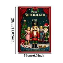 2D Flat Acrylic Nutcracker Advent 24-Days Christmas Nutcracker Ornaments 2025 Holiday New Year Pendant Advent Home Decoration 28x16cm