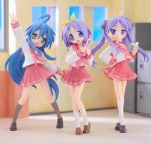 Lucky Star Trio-Try-iT Figure 3-Piece Set Konata Izumi Kagami Hiiragi Tsukasa Hiiragi, Anime Collectible Display Figures
