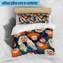 1PC Halloween witches 3pcs Bedding,Including 1pc Duvet Cover And 2pcs Pillowcases Perfect for Christmas,Ideal for Bedroom, Dormitory 135cm*200cm