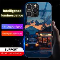 Night Vending Store Design Led Light Phone Case Call Flash Glitter Cover For IPhone Samsung 【Style B】For Iphone 16e