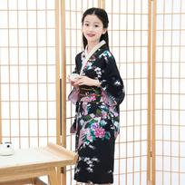 Printed Floral Kids Traditional Japanese Kimono Kids Japanese Style Yukata Bathrobe  Fireworks 140-Style E