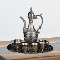 Coffee Pot Set Decanter and Glasses Set Tea Serving Set for Home Dining Room gray
