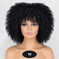 LISI HAIR Synthetic Short Curly Fake Bob Hair Extension Wig With Fluffy Bangs For Women Daily Party Wear 30cm